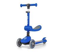 Milly Mally Scooter Fuzzy - Trottinette d'équilibre à trois roues avec siège, roues lumineuses LED, guidon réglable en hauteur, sûre et stable pour les enfants à partir de 18 ans