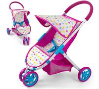 Milly Mally Susie Landau Poupées Pliable pour Les Filles à Partir de 3 Ans avec Canopy Roues en Mousse Sangles Candy