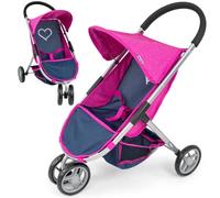 Milly Mally Susie Landau Poupées Pliable pour Les Filles à Partir de 3 Ans avec Canopy Roues en Mousse Sangles Prestige Navy