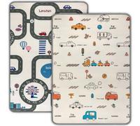 Milly Mally Kinder tapis en mousse pour jouer au sol pour les enfants double face 178 x 120 x 1 cm matériau XPE résistant à l'eau non toxique antiallergique antidérapante City