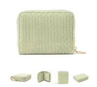 MillyMilk® Portefeuille en Velours Côtelé Femme Petit et Rigide - Porte-Monnaie Compact en Couleurs Pastel avec Compartiments pour Cartes, Pièces et Billets