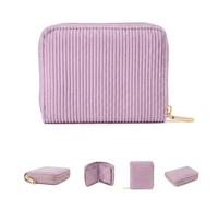 MillyMilk® Portefeuille en Velours Côtelé Femme Petit et Rigide - Porte-Monnaie Compact en Couleurs Pastel avec Compartiments pour Cartes, Pièces et Billets