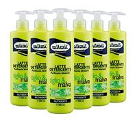 Milmil Lait nettoyant purifiant et hydratant, parfum tilleul et mauve, avec distributeur - 6 x 500 ml
