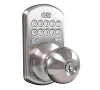 MiLocks CKK-02SN Titan Serrure de porte d'entrée sans clé - Poignée de porte intelligente à pêne dormant avec clavier électronique rétroéclairé, loquet réglable et tonalités sonores pour portes