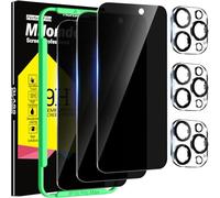 Milomdoi 3 Pièces Protection Verre Trempé pour iPhone 15 Pro Max Ecran Anti Espion Vitre Accessoire Coque Amical 3 Pièces Protection Camera Objectif Arriere appareil Photo 6,7 Pouces