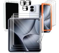 Milomdoi 9 in 1 Screen Protector for Google Pixel 10 Pro Fold, 3 Inside Flexible Film + 3 Front Tempered Glass + 3 Camera Lens Protector Accessories with Installation Frame, No bubbles