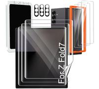Milomdoi 9 in 1 Screen Protector for Samsung Galaxy Z Fold 7, 3 Inside Flexible Film + 3 Front Tempered Glass + 3 Camera Lens Protector Accessories with Installation Frame, No Bubbles
