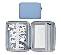 miloocul Organiseur de cordon en cuir imperméable pour homme (gris et bleu, simple couche, taille S)