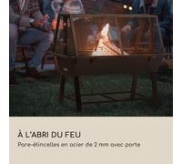 blumfeldt Tourne Broche Mechoui, Rotisserie et Gril de Barbecue 2 en 1, Barbecue, Rotissoire Manuel, Housse Pluie, Protection des Etincelles INOX, BBQ Grill Charbon Bois Noir