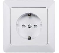 Prise de courant MILOS avec terre, blanc mat