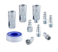 Milosline Ensemble de raccords de tuyau d'air à haut débit de 9,5 mm NPT - 10 connecteurs I/M - 6 coupleurs - 3 connecteurs de tuyau - Accessoires de compresseur à connexion rapide