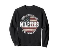 Milpitas Californie Drapeau américain Vintage Sweatshirt
