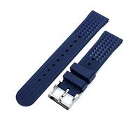 MiLTAT 22 mm Bracelet de montre en caoutchouc étanche bleu, étanche à l'eau et à la poussière