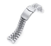 MiLTAT Bracelet de montre 22 mm compatible avec Orient Kamasu RA-AA0004E19A RA-AA0001B19A, Super-J Screw Link, acier inoxydable, Large, Classique