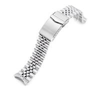 MiLTAT Bracelet de montre Super-JUB de 20 mm compatible avec Seiko 5 Sports 40 mm SRPE51 SRPE53 SRPE57 SRPG35 Fermoir en V bicolore poli, Man's size, Agate