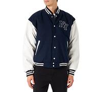 Miltec Veste Base-Ball NY AV.Patch Navy/Blanche Noir 907, 3XL