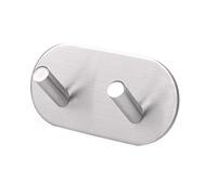 Milti Crochet Porte-Serviettes Mural en Inox Brossé 304, Argent [Courbé] Porte-Serviettes sans Design Perçage pour Salle de Bain ou Cuisine, Plus Besoin de Perçage, Adhésif 3M de grande Qualité