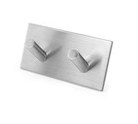Milti Crochet Porte-Serviettes Mural en Inox Brossé 304 - Argent - Porte-Serviettes Design sans Perçage pour Salle de Bain ou Cuisine - Plus Besoin de Perçage - Adhésif 3M de grande Qualité