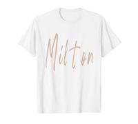 Milton Georgia Design Vintage élégant T-Shirt Graphique avec Valeur, Homme, Blanc, L