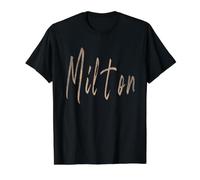 Milton Georgia Design Vintage élégant T-Shirt Graphique avec Valeur, Homme, Noir, L