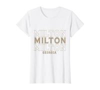Milton Georgia Vintage T-Shirt Graphique avec Valeur, Femme, Blanc, L