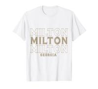 Milton Georgia Vintage T-Shirt Graphique avec Valeur, Homme, Blanc, L