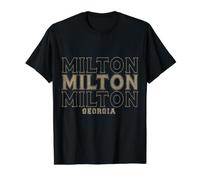 Milton Georgia Vintage T-Shirt Graphique avec Valeur, Homme, Noir, L