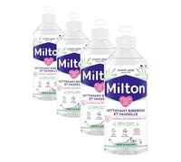 MILTON Liquide Nettoyant pour Biberon, tétines, accessoires de Bebe et vaisselle | Hypoallergénique |Testé Dermatologiquement |500 ml| (Lot de 4)
