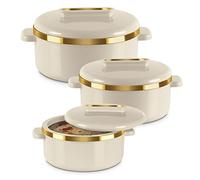 MILTON Lot de 3 cocottes isothermes avec couvercle 2,1/1,5/1 pinte - Bol de service thermique pour soupe/salade - Récipient à aliments chauds en acier inoxydable - Meilleur cadeau pour les mamans