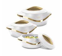 MILTON Lot de 3 cocottes isothermes avec couvercle 2,1/1,5/1 pinte - Bol de service thermique pour soupe/salade - Récipient à aliments chauds en acier inoxydable - Meilleur cadeau pour les mamans