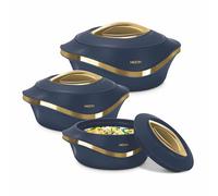 MILTON Lot de 3 cocottes isothermes avec couvercle 2,1/1,5/1 pinte - Bol de service thermique pour soupe/salade - Récipient à aliments chauds en acier inoxydable - Meilleur cadeau pour les mamans