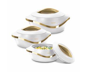 MILTON Lot de 3 cocottes isothermes avec couvercle 2,1/1,5/1 pinte - Bol de service thermique pour soupe/salade - Récipient à aliments chauds en acier inoxydable - Meilleur cadeau pour les mamans