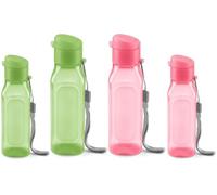 MILTON Lot de 4 bouteilles d'eau en vrac - Bouteilles multicolores de 30 et 500 ml - Pour enfants et adultes - Anti-fuite avec sangle de transport - Bouteilles carrées réutilisables pour jus, boissons