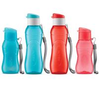 MILTON Lot de 4 bouteilles d'eau pour enfants de 15,2 et 340,2 g avec couvercle à rabat sans fuite - Petite bouteille d'eau portable pour adultes - Sangle de transport - Cadeaux pour enfants - Cadeaux