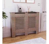 Milton Moyen Cache-Radiateur à Lattes Modernes MDF Brut Prêt à Peindre L 111 x P 19 x H 82 cm