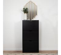 Milton & Oldbrook Armoire à Chaussures Prato - Meuble de Rangement Moderne pour 18 Paires, Design Compact en Bois Blanc