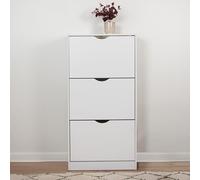 Milton & Oldbrook Armoire à Chaussures Prato - Meuble de Rangement Moderne pour 18 Paires, Design Compact en Bois Noir