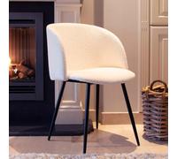 Milton & Oldbrook Bouclette Chaise de Salle à Manger Budapest Off White - Noir