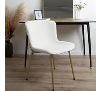 Milton & Oldbrook Bouclette Chaise de Salle à Manger Cascais Blanc - Or