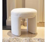 Milton & Oldbrook Bouclette Pouf Ø 44 cm Modena Blanc