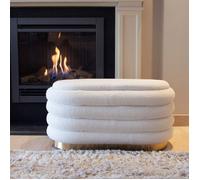 Milton & Oldbrook Bouclette Pouf + Boîte de Rangement Venice Blanc