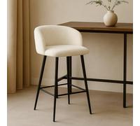 Milton & Oldbrook Bouclette Tabouret de Bar Bas Budapest Off White - Noir