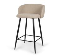 Milton & Oldbrook Bouclette Tabouret de Bar Bas Budapest Taupe - Noir