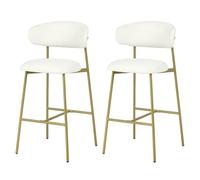 Milton & Oldbrook Bouclette Tabouret de Bar Tavira Blanc - 2 Pièces