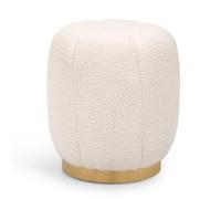 Milton & Oldbrook Pouf Ø 40 cm Metz Blanc Teddy
