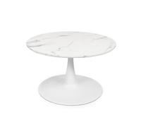 Milton & Oldbrook Table Basse Ø 80 cm Prague Look Marbre Blanc