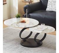 Milton & Oldbrook Table Basse Pivotante Liverno Effet Marbre Beige