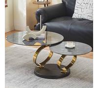 Milton & Oldbrook Table Basse Pivotante Liverno Effet Marbre Noir