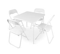 Milton & Oldbrook Table Pliante avec 4 Chaises Pliantes Volos Blanc