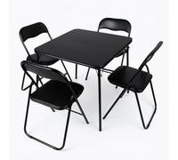 Milton & Oldbrook Table Pliante avec 4 Chaises Pliantes Volos Noir